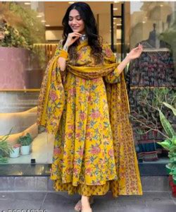 KRISHNA FASHION Floral Print Kurta, Palazzo & Dupatta Set - Buy KRISHNA ...