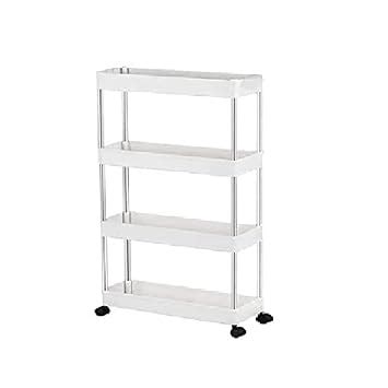 WOW KITCHEN 4 Layer Plastic Kitchen Storage Trolley Rack with Caster ...