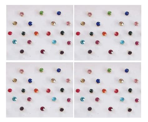 DeLegarde® Small Multi Colour Stone Bindi Tikka for Girls Women Ladies ...