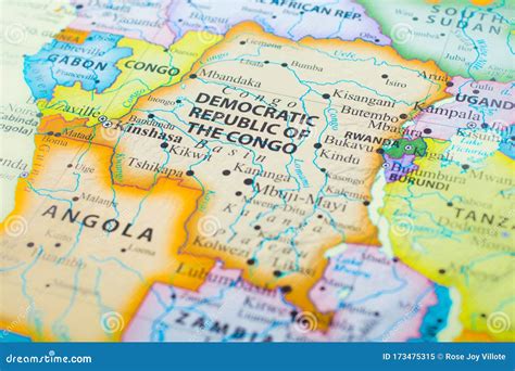 Map of Democratic Republic of the Congo Stock Image - Image of africa, african: 173475315
