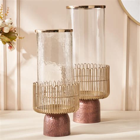 Buy Mystique Filo Glass Vase with Metal Base from Home Centre at just ...