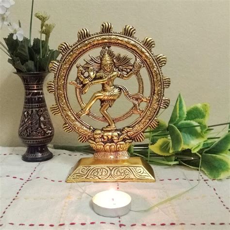 Buy Decocracy Metal Natraj Statue for Home Decor – Natraj Idol in Brass ...