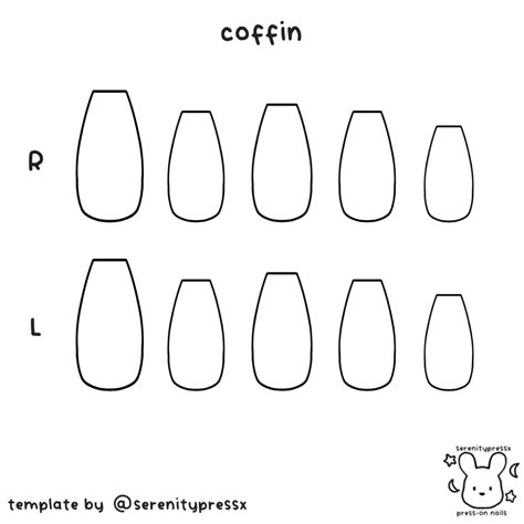 blank nail template | Nail stencils templates, Printable nail art ...