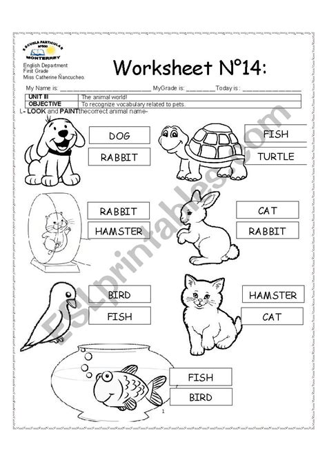 Pets Worksheet 的图像结果