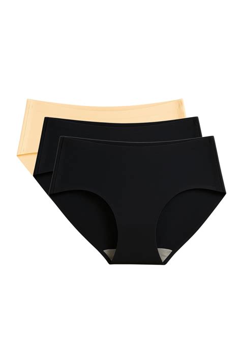 Seamless Bonded Hipster Panty - Black, Black & Beige – Munns and Mars