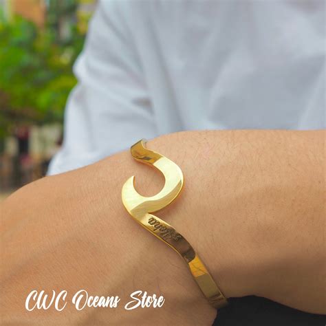 S.Steel Wave Bangle (ALOHA)ver.3 | CWC Oceans Store