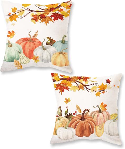 Amazon.com: Fall Pillow Covers 18 X 18 Inch Set of 2, Fall Decor ...