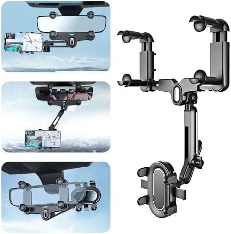 EEEKit Car Phone Mount, 360° Rotatable Retractable Rearview Mirror ...