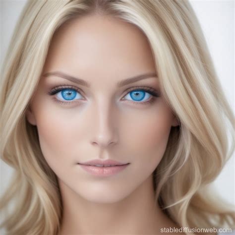Blond Woman with Beautiful Blue Eyes | Stable Diffusion Online