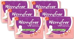 Worryfree Cottony Soft Sanitary Pads for Women with Wings, Normal And ...