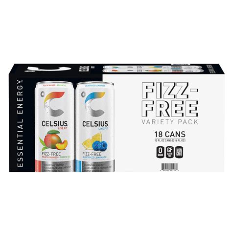 Celsius Fizz-Free Energy Drink, Variety Pack, 12 fl oz, 18-count | Costco