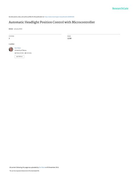 Automatic Headlight Position Control with Microcon - See discussions ...