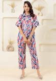 Abstract Wave Printed Pure Cotton Off White Co-ord Set – GulaboSitabo