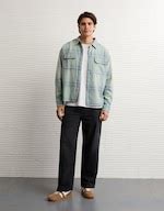 Buy AE Boxy Everyday Flannel Shirt Online - 40106559