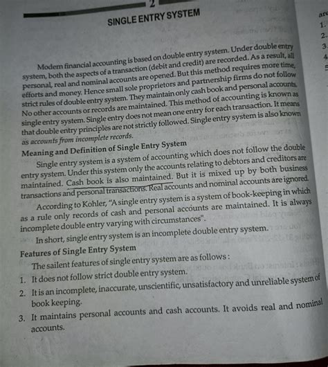 Single entry system in financial accounting - Studocu