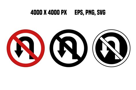Signs No U-Turn. Road Signs Graphic by YuliDor · Creative Fabrica