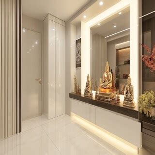 Modern Pooja Room Design With A Glossy Finish