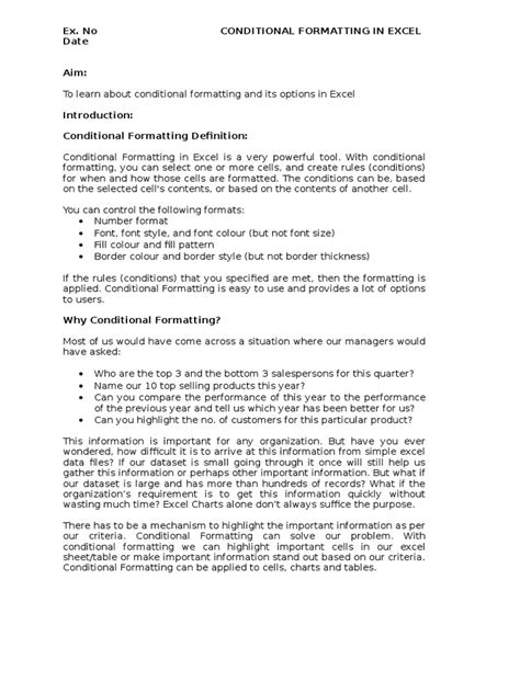 Image result for Conditional Formatting Exercuse