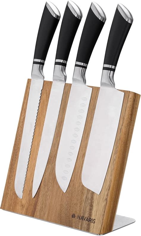 Buy Navaris Wooden Magnetic Knife Holder - Universal Wood Magnetic ...
