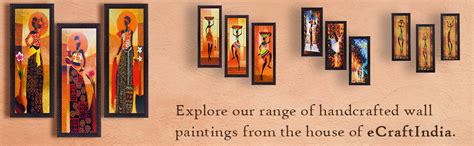 eCraftIndia Set Of 3 Tribal Village Ladies Paintings Digital Printed ...