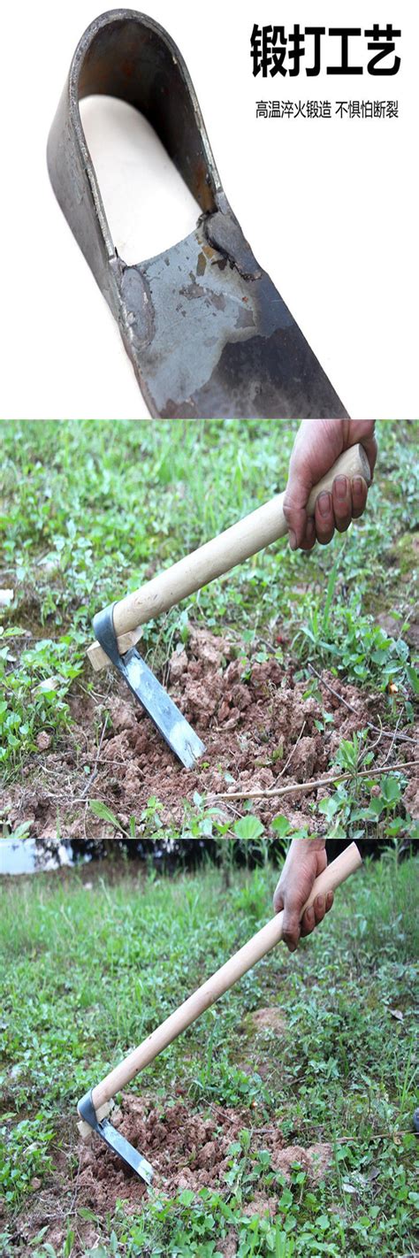 除草两用开荒小型锄头户外全钢农具工具加厚种菜挖土家用挖笋-阿里巴巴