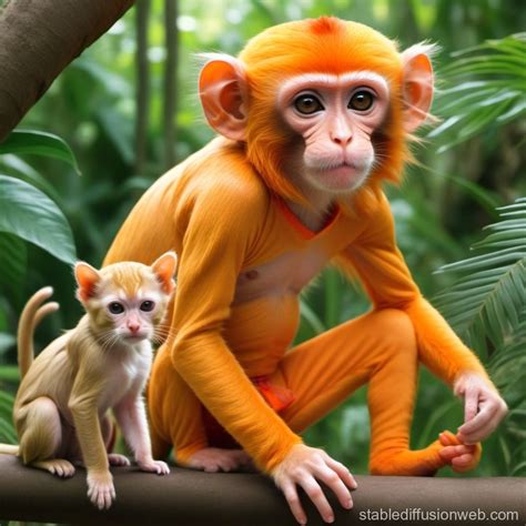 Monkey, Cheetah-Cat in Jungle | Stable Diffusion Online