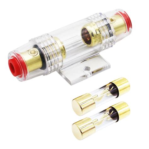 Carviya 4-8 Gauge AWG in-line Waterproof Fuse Holder with Two 80 80Amp ...