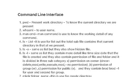 Command Line Interface (CLI) Overview and Commands Guide - Studocu