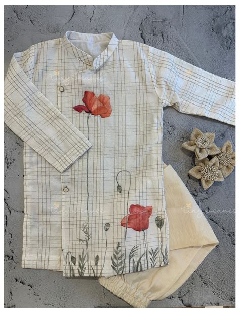 Red rose Kurta set – TinyWeaves