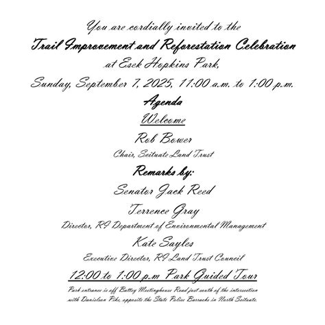 Trail Improvement and Reforestation Celebration at Esek Hopkins Park ...