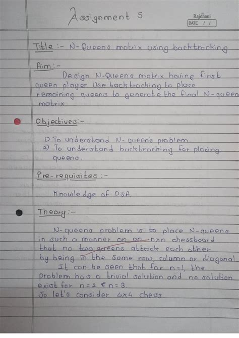 DAA 5 N-Queens Backtracking - Aum: TAlei- N-Queens matrix using ...