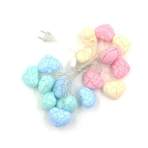Crack Heart Shape 16 LED Pastel String Lights