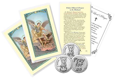 St Michael Police Prayer Card - St Michael Pocket Coin, The Lord's ...