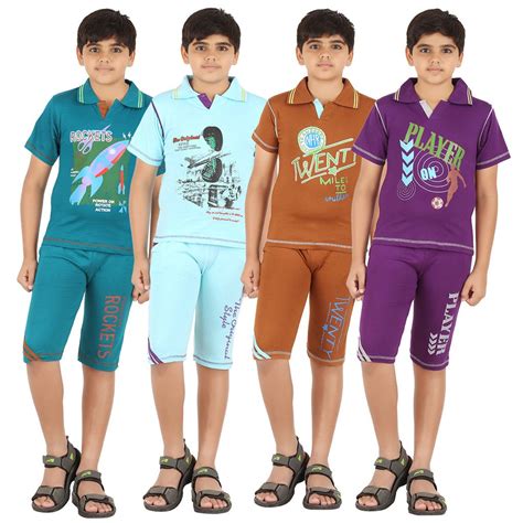 Zippy Combo Multi Color Boys Tshirt and Three Fourth Pant Pack of 4 ...