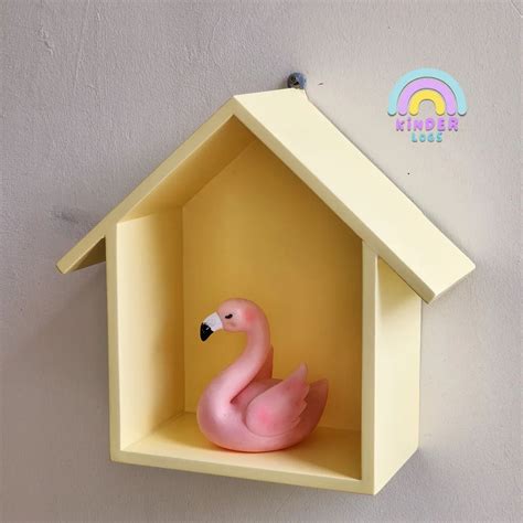 Handmade Hut-Shape Hanging Wall Shelf - Yellow 💛 – Kinder Logs