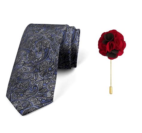 Axlon Men's Micro Polyester Floral Necktie Set with Pocket Square and ...