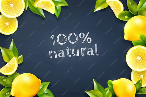 Poster di sfondo cornice lavagna limone citrus | Vettore Gratis