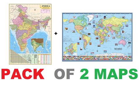Buy INDIA & WORLD Political Chart (28 inch X 40 inch) In India Mention ...