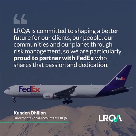 FedEx achieves landmark 30-year ISO 9001 certification with LRQA! Federal Express Corporation a ...
