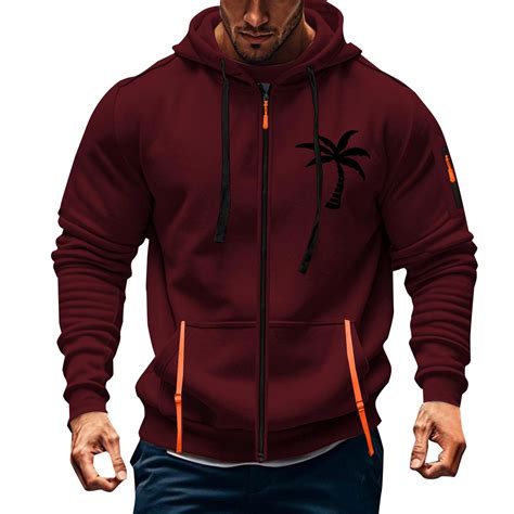 AnuYalue Big and Tall Hoodies Mens Casual Full Zip Long Sleeve Jacket ...