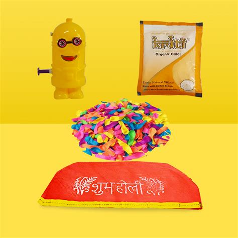 KRITI CREATIONS HOLI GIF SET GULAL/BALLOON(100PC)/HOLI CAP WITH FREE A ...