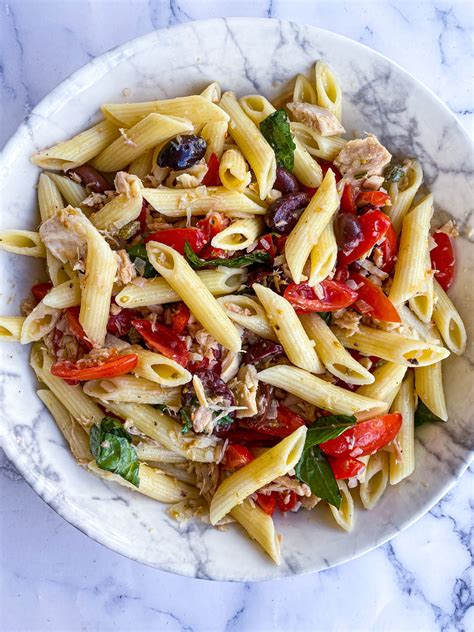 Tuna Pasta Salad (No Mayo!) - Tastefully Grace