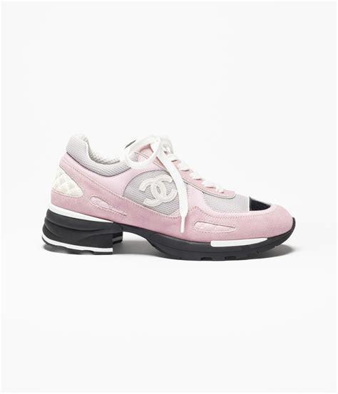 Trainers - Mixed fibers, suede calfskin & calfskin, pink, light gray ...