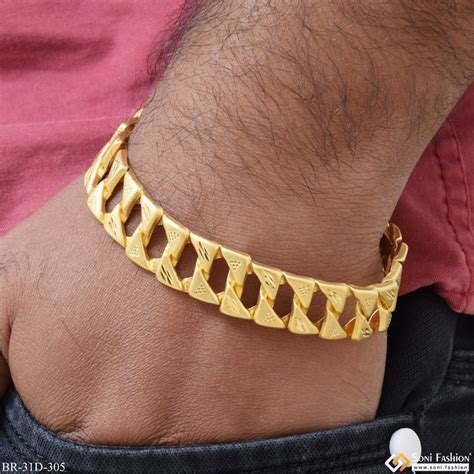 1 Gram Gold Plated Funky Design Pokal Bracelet for Men - Style D305 ...