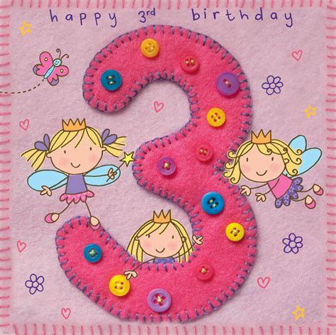 Buy Twizler 3rd Birthday Card for Girl with Fairy Princess and ...