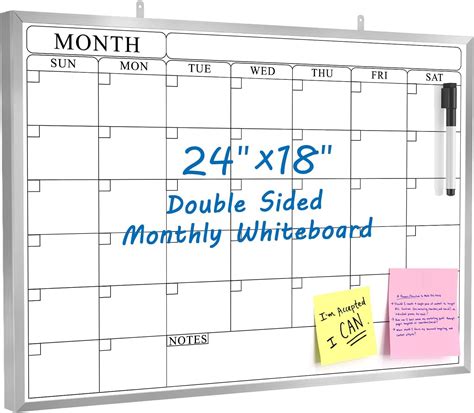 Amazon.com : MaxGear Dry Erase Calendar Board 24" x 18" Magnetic ...