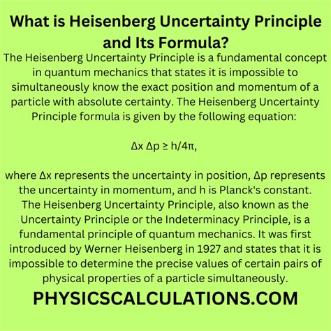 What is Heisenberg Uncertainty Principle and Its Formula?
