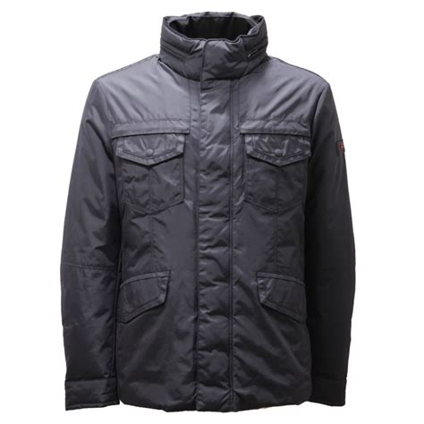 2070AE piumino uomo giubbotto PEUTEREY STRIPES OXF dark blue jacket man