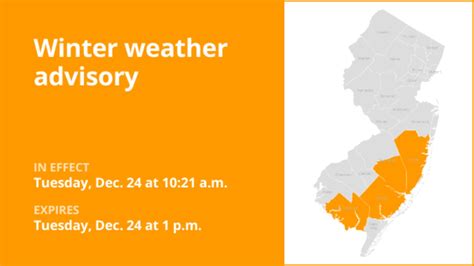 Update: Winter weather advisory affecting 4 N.J. counties Tuesday ...