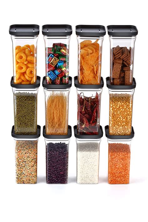 Buy Homemet 1100 ML Square Air Tight Containers for Kitchen Storage Set ...